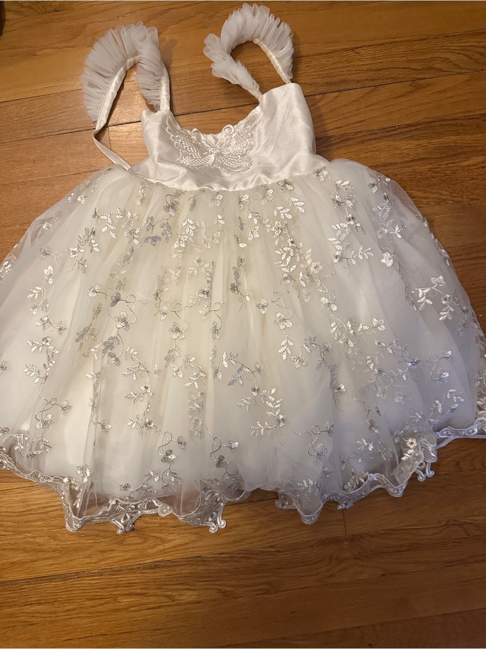 Dollcake Ivory Floral Tulle Party Dress for Girls